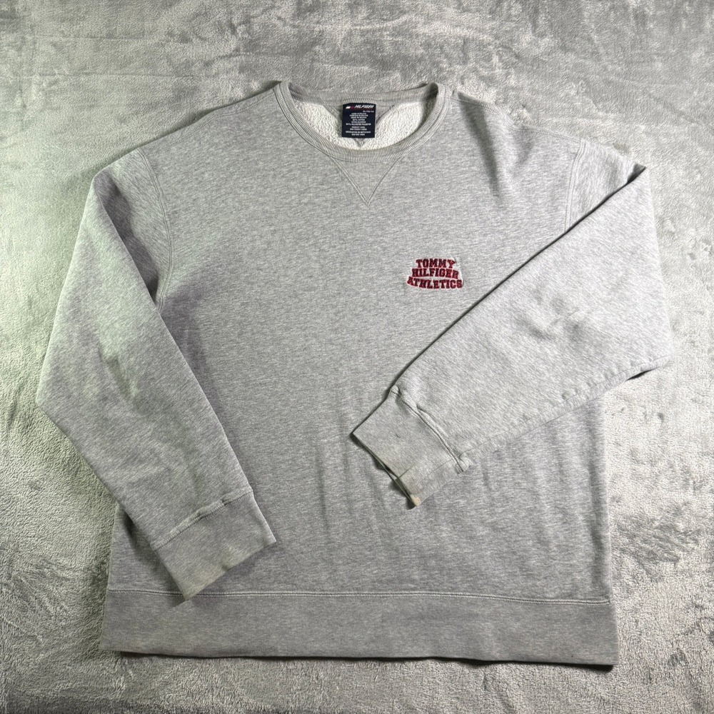 VTG Y2k Tommy Hilfiger Athletics Sweatshirt Pullover Crew Neck Comfy XL/XG - Picture 2 of 9